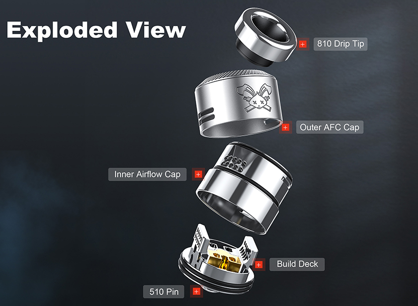Hellvape Dead Rabbit 4 RDA Exploded View