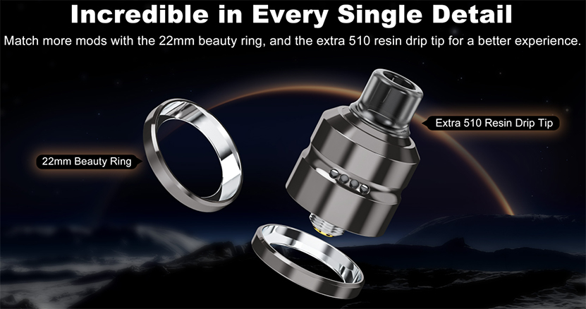 Hellvape Dead Rabbit Mini RDA 510 Resin Drip Tip