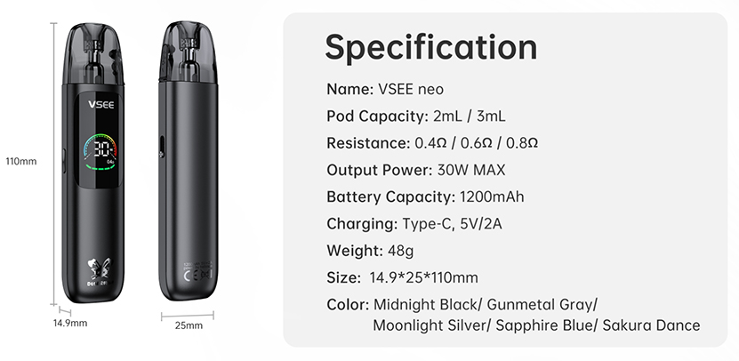 Hellvape Vsee Neo Kit Specification