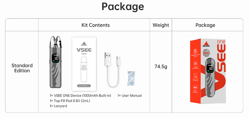 Hellvape Vsee One Kit Package