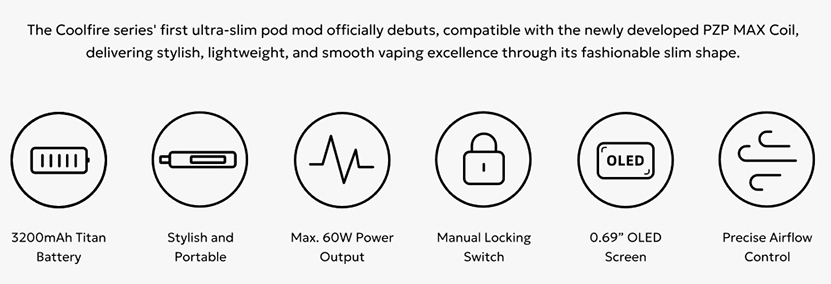 Innokin CoolFire P60 Pod Kit Features