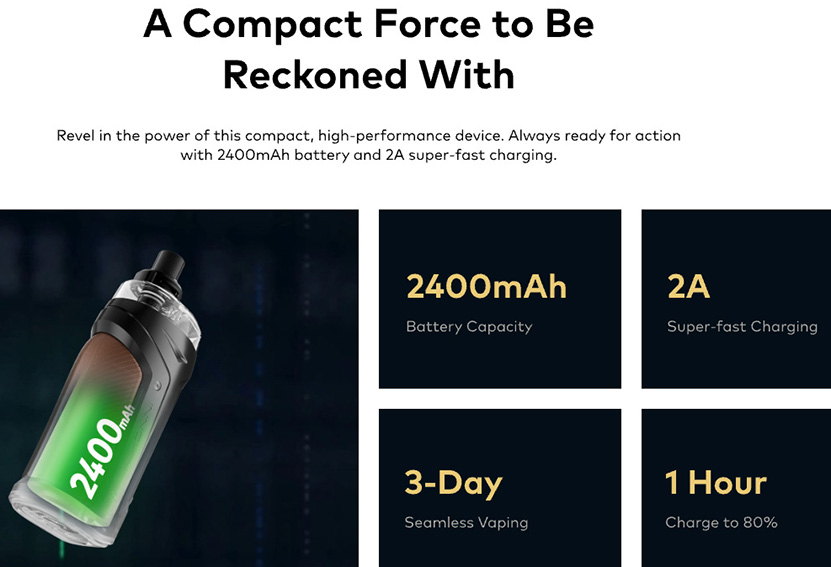 Innokin Coolfire PZPulse Kit Battery Capacity