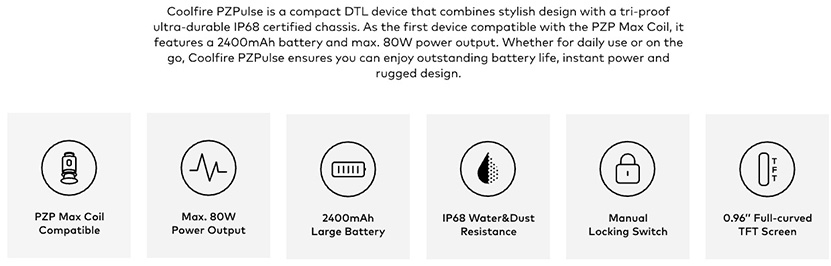 Innokin Coolfire PZPulse Kit Features