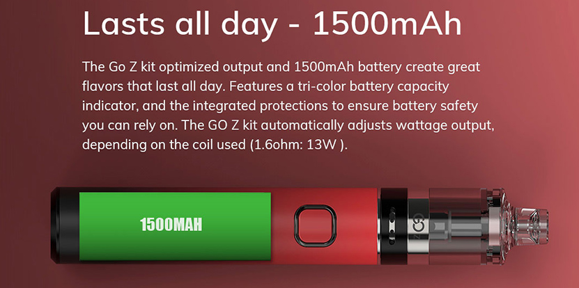 Innokin GO Z Kit Battery Capacity