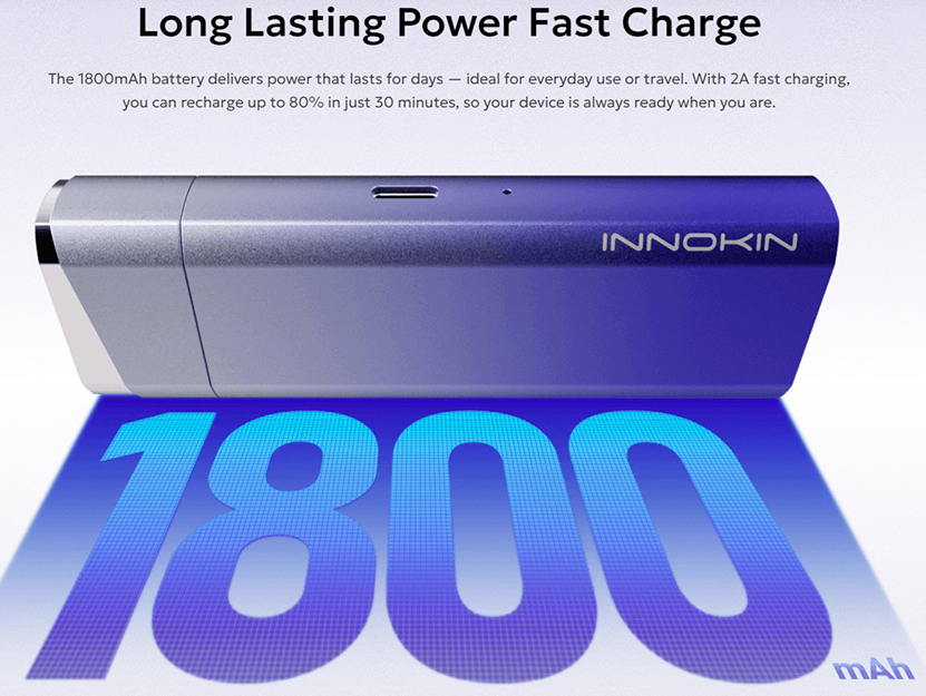 Innokin Klypse Plus Kit Battery Capacity