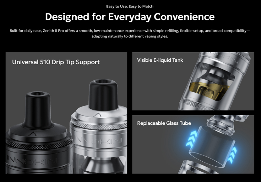 drip tip innokin zenith 2 Straight Pyrex Precisio Blaster Sub-ohm Color Edition BD Vape main image 0