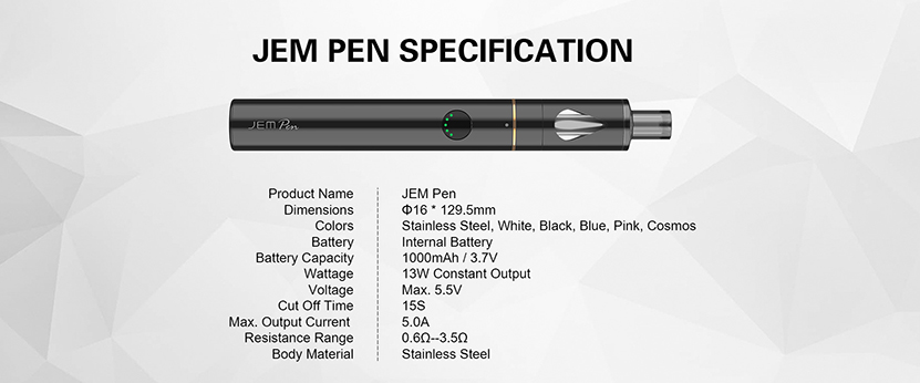 Jem Pen AIO Kit Specification