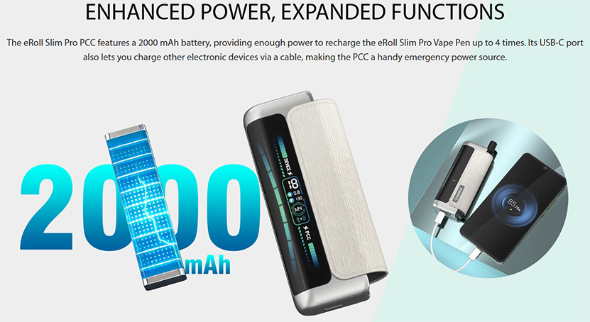 Joyetech eRoll Slim Pro Kit with PCC Box 2000mAh Battery