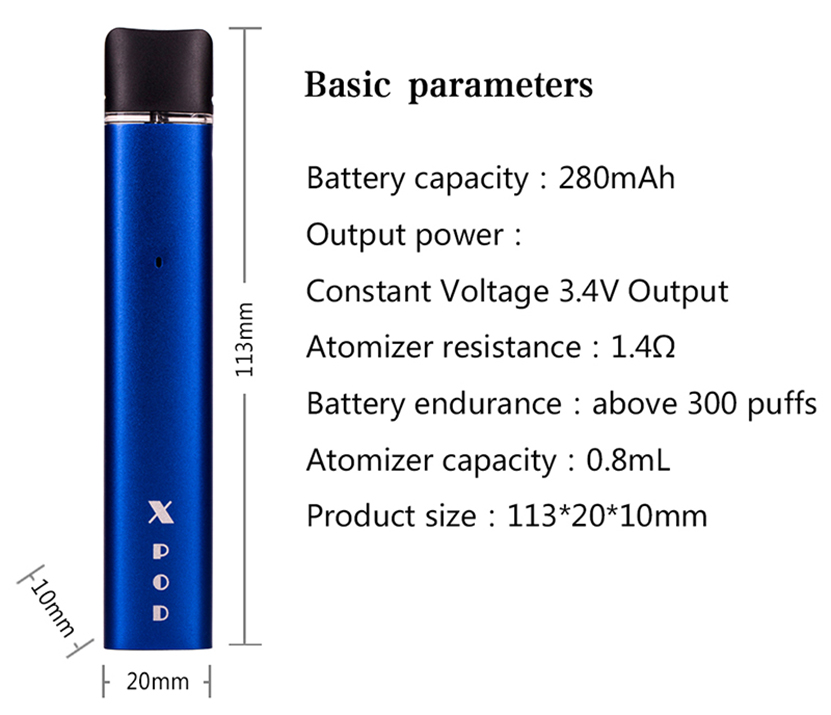 Kamry X Pod System Kit Parameters