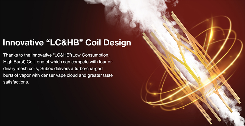 Kanger Subox 50K Disposable Vape Kit Innovative LC and HB Coil Design