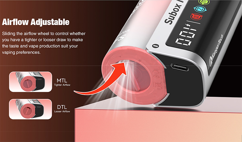 Kanger Subox Mate D-Pod Disposable Vape Airflow Adjustable