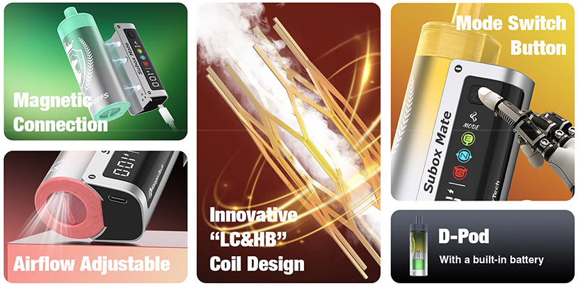 Kanger Subox Mate D-Pod Disposable Vape Features