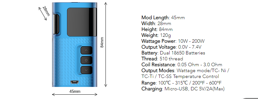 Kanger Ripple 200W TC Mod Features 1