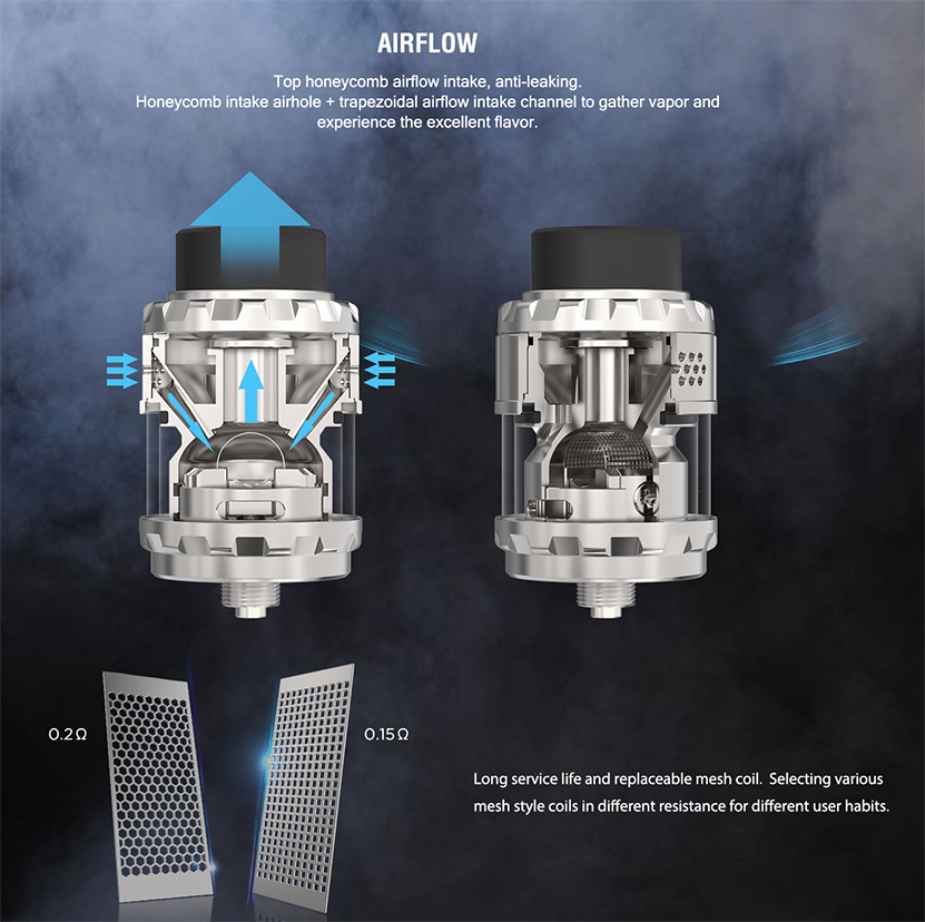 Kylin M Rebuildable Tank Atomizer Airflow