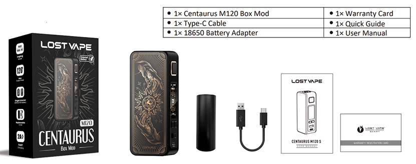 Lost Vape Centaurus M120 Box Mod Package