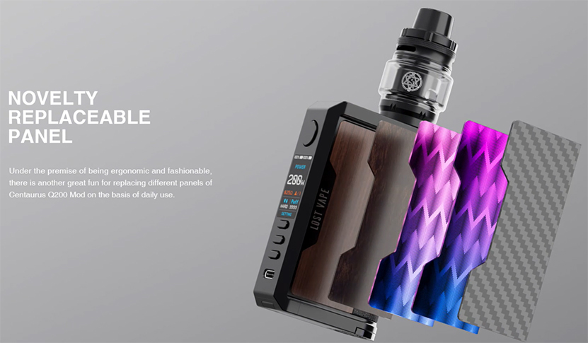 Lost Vape Centaurus Q200 Kit with Sub Ohm Tank Replacement Panel