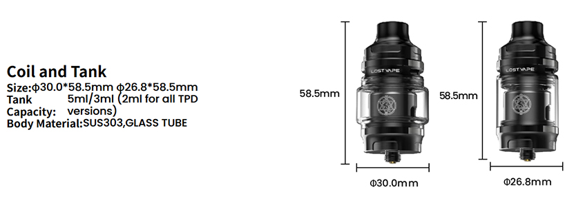 Lost Vape Centaurus Sub Ohm Tank V2 Specs