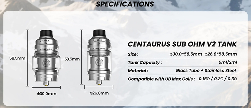 Lost Vape Centaurus Sub Ohm V2 Tank Specs 20260507