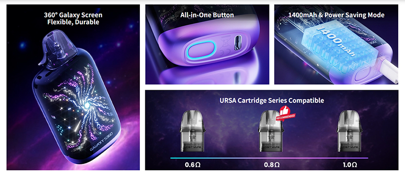 Lost Vape Galaxy S360 Pod Kit Features