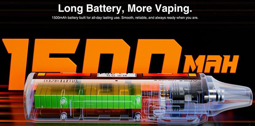 Lost Vape Thelema Elite DM45 Kit Battery Capacity