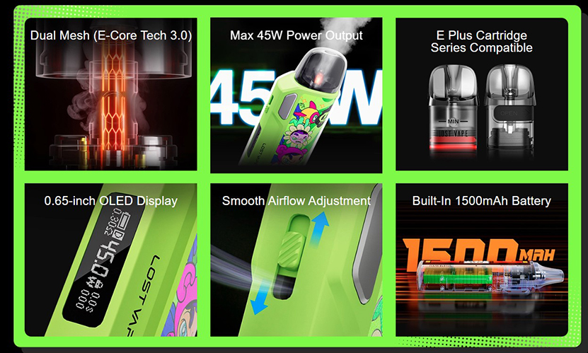 Lost Vape Thelema Elite DM45 Functions