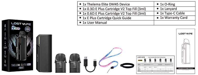Lost Vape Thelema Elite DM45 New Version Package