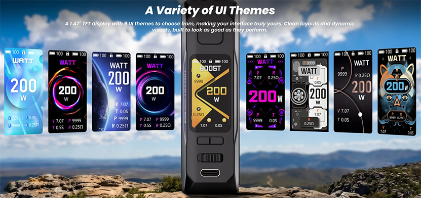 Lost Vape Thelema Q200 Pro Kit 9 UI Themes