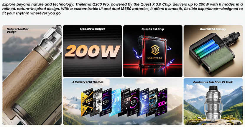 Lost Vape Thelema Q200 Pro Kit Features