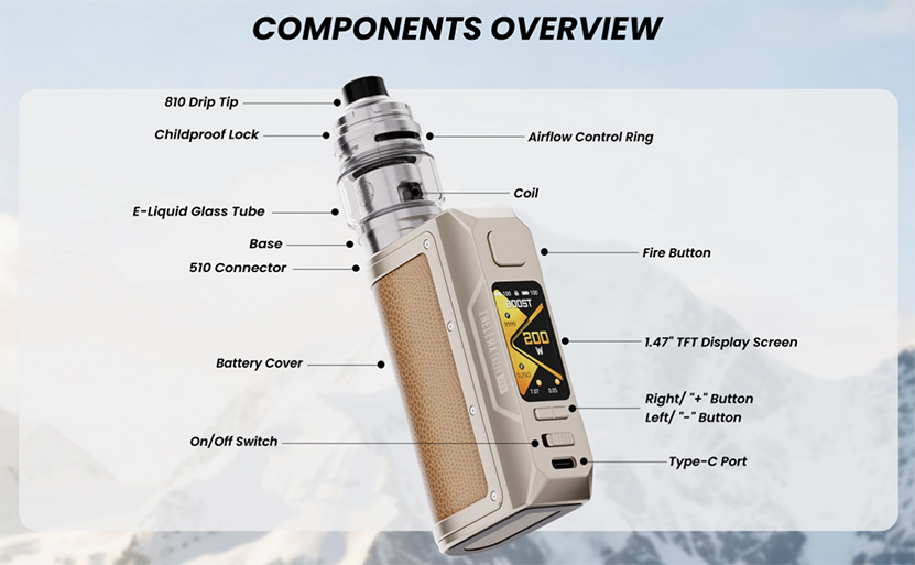 Lost Vape Thelema Q200 Pro Kit Parts
