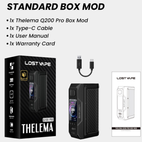 Lost Vape Thelema Q200 Pro Mod Package