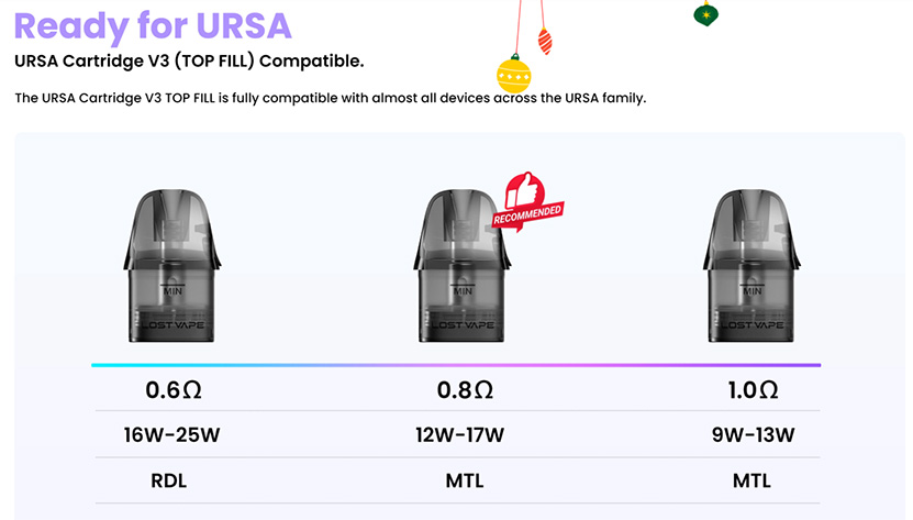 Lost Vape Ursa Baby 3 Pro Kit Compatible