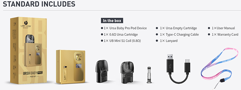 Lost Vape Ursa Baby Pro Kit Package