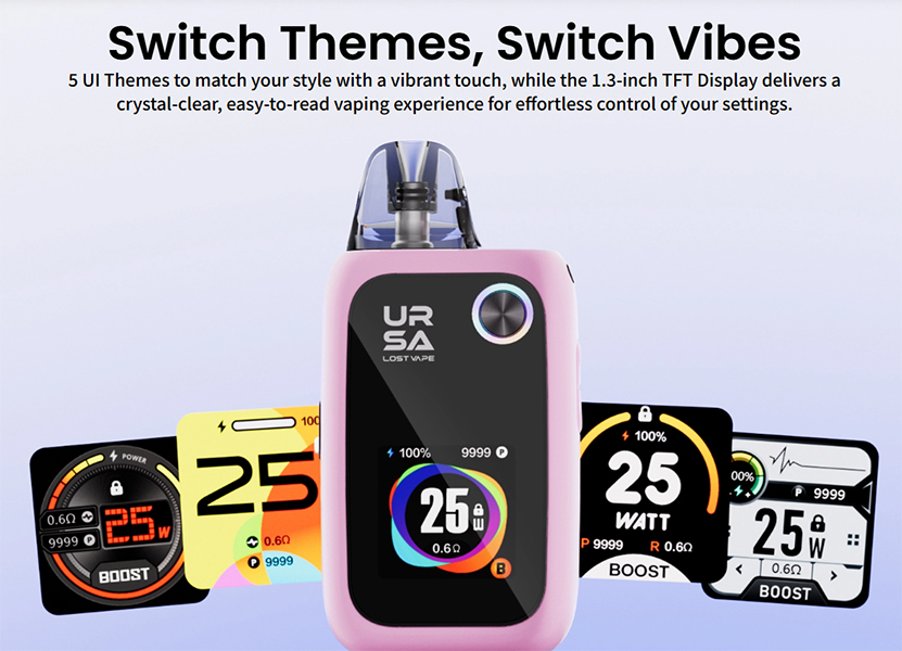 Lost Vape Ursa Epoch Pro Kit 5 UI Themes