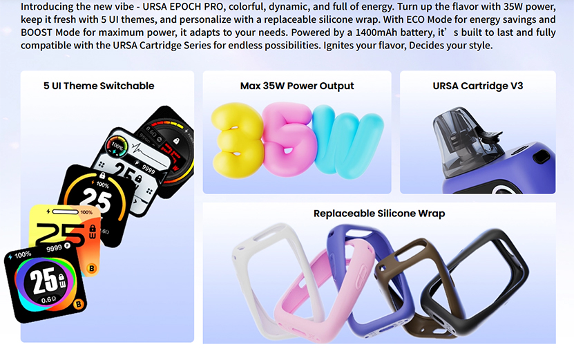 Lost Vape Ursa Epoch Pro Kit Descrption