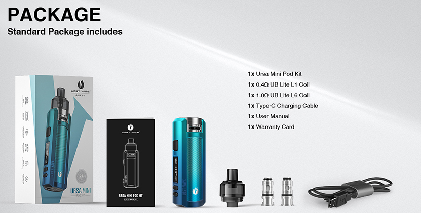 Lost Vape Ursa Mini Kit Packing List