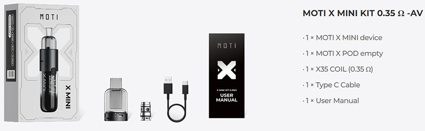 MOTI X Mini Kit Packing List