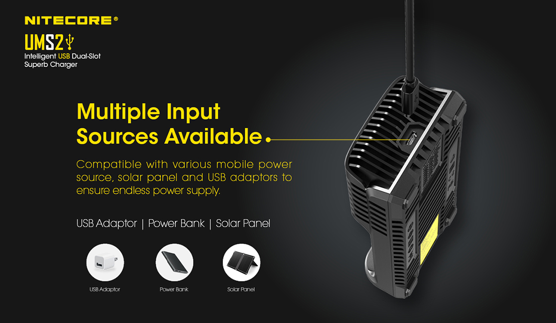 Nitecore UMS2 Charger Input1