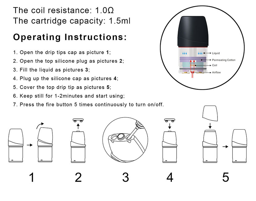 OVANTY KOOB Vape Kit Operation