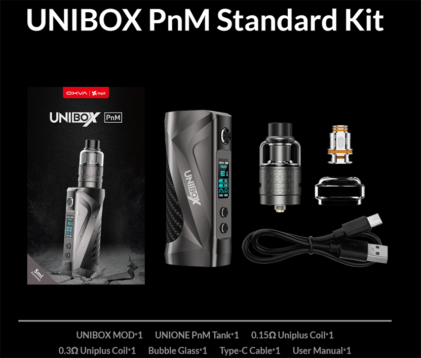 GeekVape Wenax M1 Pod Kit, OXVA Unibox PnM Kit