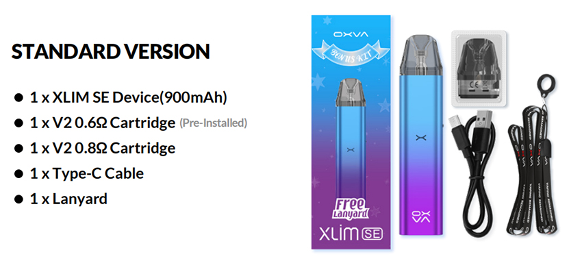 OXVA Xlim SE Bonus Kit Package
