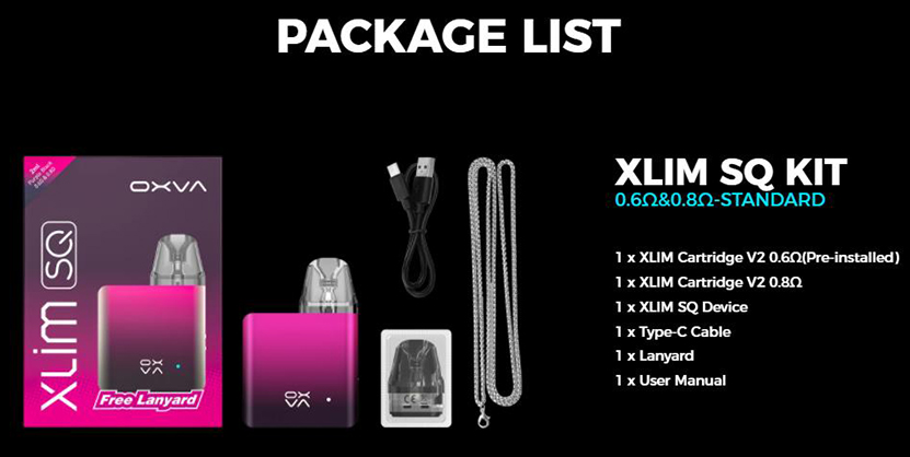 OXVA Xlim SQ Kit Package