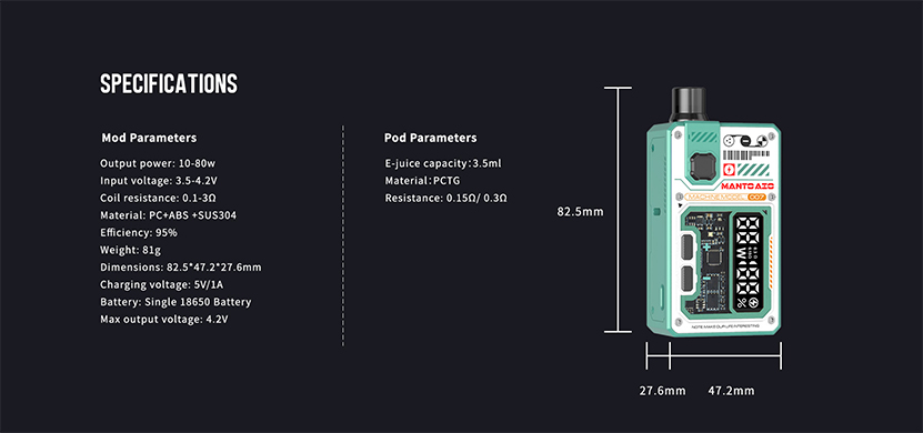 Rincoe Manto AIO Plus II 2 Kit Specification