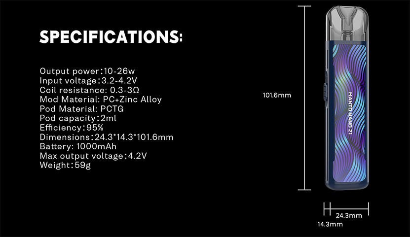 Rincoe Manto Nano Z1 Kit Specification