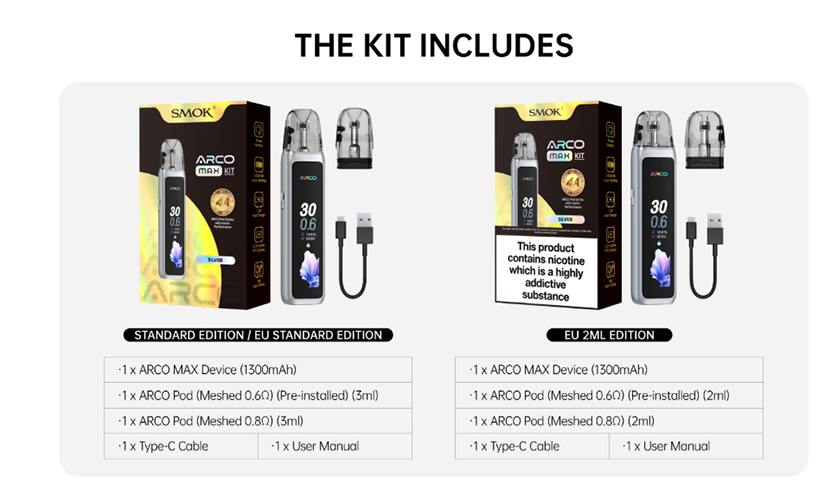 SMOK ARCO Max Pod Kit Package