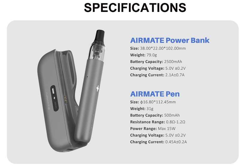 SMOK Airmate Pod Kit Specs