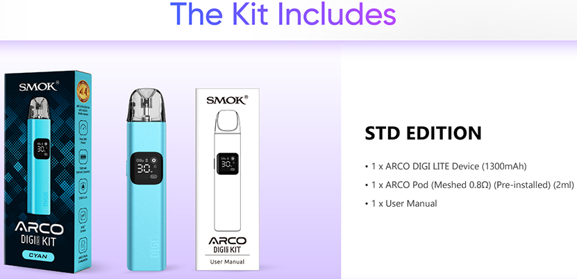 SMOK Arco Digi Lite Kit Packing List