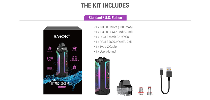 SMOK IPX 80 Kit Package