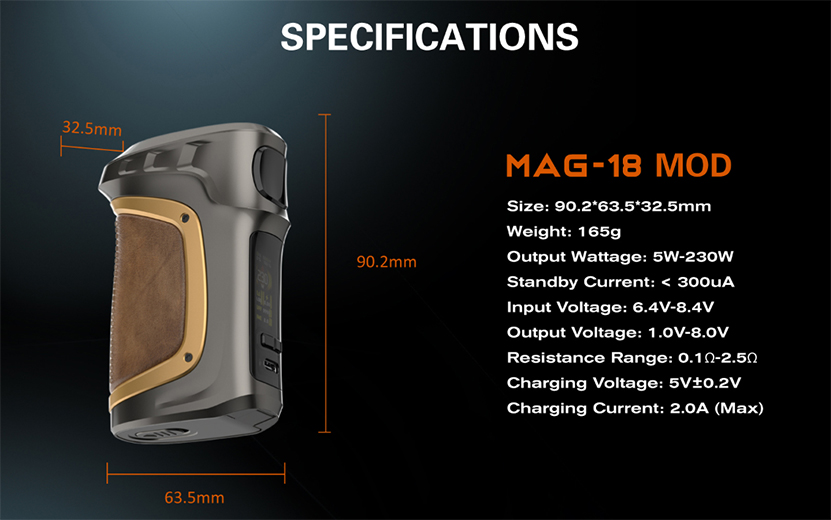 SMOK MAG 18 Mod Specification