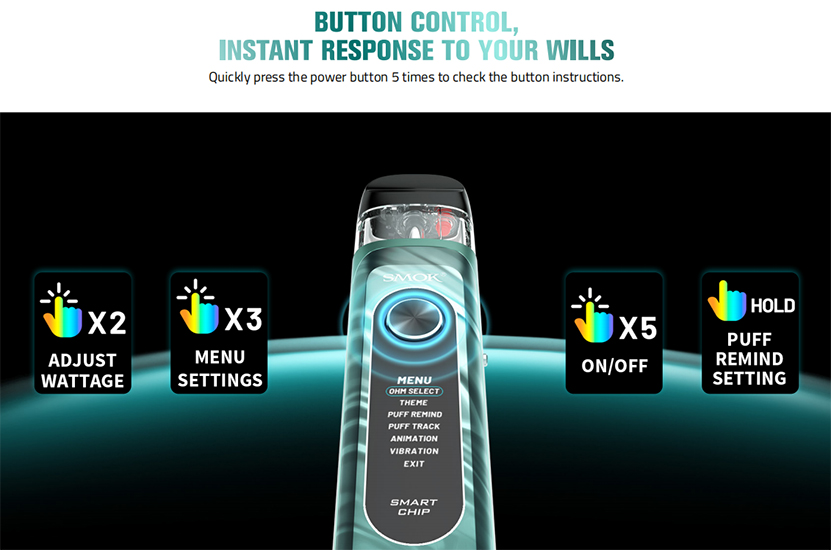 SMOK Novo 6 Kit Button Control