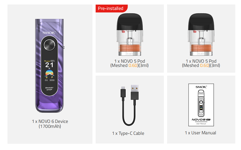 SMOK Novo 6 Kit Package